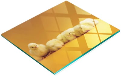 Keukenplank van gehard glas met decoratieve afbeelding van kuikentjes, 60x52 cm
