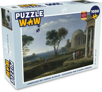 Puzzel Landschap met Aeneas in Delos - schilderij van Claude Lorrain - Legpuzzel - Puzzel 1000 stukjes volwassenen