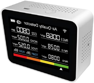 Luchtkwaliteitsmeter - Luchtmeter Monitor - Binnenklimaat Checken - 13-in-1 Functies - 2.8 Inch Scherm - Wit