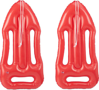 2x Reddingsplank - opblaasbaar - reddingsboei - zwembad speelgoed - rood