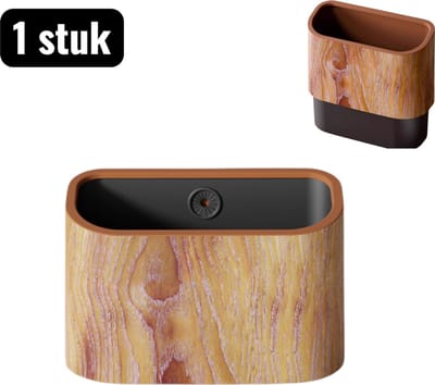 1 stuk - Prullenbak - Mini-prullenbak - Mini Bureau Prullenbak - Vierkante Mini Prullenbak - Dubbelloops ontwerp - geen deksel - geschikt voor bureaus, kantoren en slaapkamers - Bruin