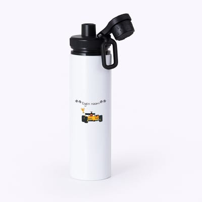 Hacebo® - Formule 1 met eigen naam - waterfles met draaidop zwart - Sport - Formule 1 fans - Liefhebber - Cadeau - Verjaardag - Geschenk - Gepersonaliseerd - Jongens en meisjes - water fles - 850ML