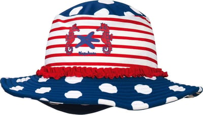 Playshoes UV zonnehoedje Kinderen Zeepaardje - Blauw - Maat 55cm
