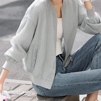 Licht en Ademend Baseballjack Dames Zomer Casual Eenvoudig Los en Dun Zonnebrandcrème Zonnescherm Top 2XL gray