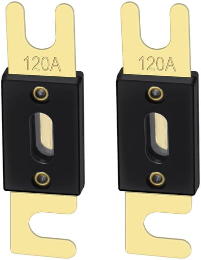 Dailygoody Fuse - 120A Auto Fuse - Geschikt voor Audio-installatie - Goud en Zwart - 2 Pack - Hoogwaardige Bescherming