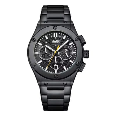 Soraro Chronograaf Horloge Zwart | Waterafstotend | 43mm | Cadeau Giftbox | Stalen Band | Chronograaf | Japanse Quartz | Herenhorloge