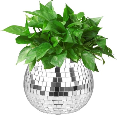 Discobal bloempot - kleine discobal vaas - handgemaakt glas - uniek decoratief voor bloemen - ShopVlot