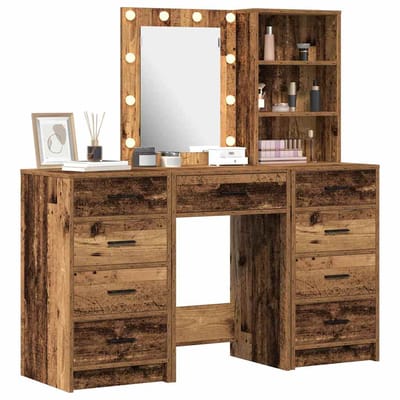 vidaXL - Kaptafel - 3 - st - Bruin - 40 - x - 41 - x - 135 - cm - Bewerkt - hout