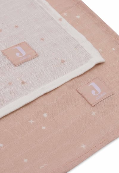 Jollein - Hydrofiele Doek Large 115x115cm - Inbakerdoek - Zacht Katoen - 2 Stuks - Twinkling Wild Rose