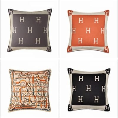 Kussenslopen Set - Decoratieve Hoezen - Bank Decoratie - Katoen Linnen Stof - 50 x 50 cm - Zwart Grijs