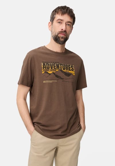 camel active T-Shirt van puur katoen - Maat - Modderbruinmenswear-L