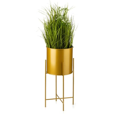 LoftPlant Elegance - Plantenstandaard - Modern loftdesign - Staalconstructie - Goudkleurig - 55 cm - Goud