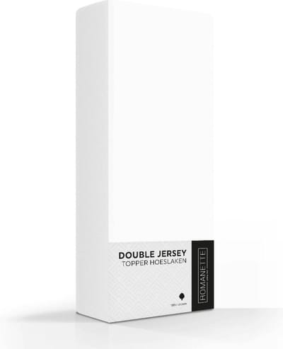 Romanette Double Jersey Topper Hoeslaken - 100% Katoen - 80/90/100x200/210/220 cm - Wit