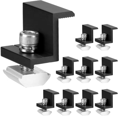 10st Zonnepaneel Steunen, Geschikt voor Dak, Camper, Boot & Muur, 30mm, Zwart