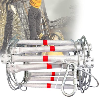 Noodladder - Vluchtladder - Veilig Ontsnappen - Aluminium Pedaal - 25 Meter - Zilver