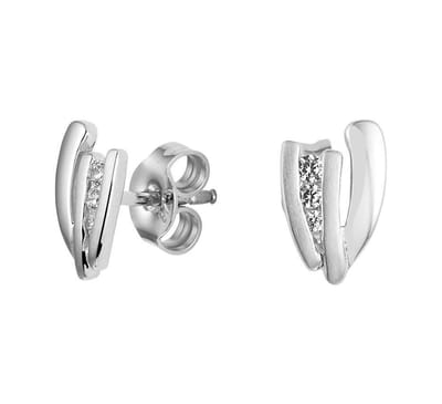 YO&NO - Oorbellen - Zilver - Oorknoppen - Fantasie - Zirkonia - 6,6/9,5mm - Sieraden vrouw - Gerhodineerd - Zilver 925