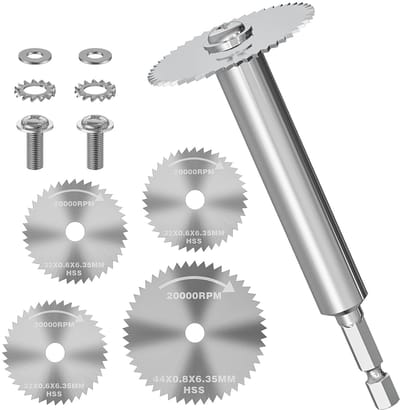 Inner Tube Cutter - 1/4 inch - Hexagonal Shank - PVC Sanitary Ware - Plastic Tube Cutter Set - 32mm Saw Blades x 3 - 44mm Saw Blades x 1