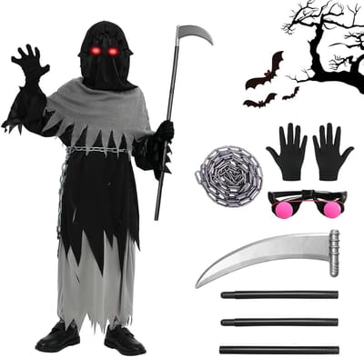 Skinny Man Kostuum voor Kinderen - Halloween, Verkleedfeest en Carnaval Outfit voor Jongens en Meisjes