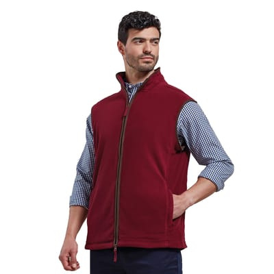 Premier Heren Artisan Fleece Gilet (Bourgogne/Bruin)