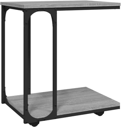 Bijzettafel met wielen en opbergruimte 50x35x55.5 cm Hout Sonoma Eiken Look