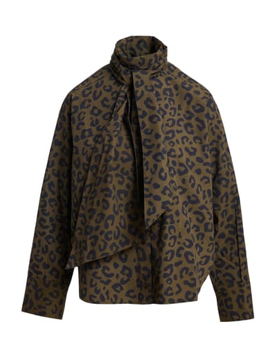 Essentiel Antwerp Pussy Bow Tie Shirt Blouses Groen Khaleesi