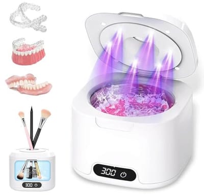 Ultrasone Reiniger met 6 UV-lampen en 4 Modi - 340 ml voor Sieraden, Tanden, Make-up en Meer