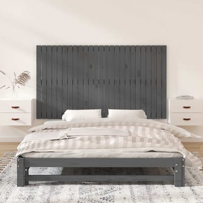 vidaXL Wandhoofdbord 159,5x3x90 cm massief grenenhout grijs