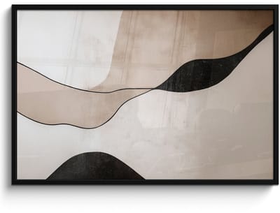 Poster in lijst - Fotolijst 120x80 cm - Posters - Contourlijnen - Abstracte landschap - Posterlijst zwart - Decoratie - Wanddecoratie woonkamer - Muurdecoratie slaapkamer