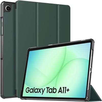Hoes geschikt voor Samsung Galaxy Tab A11 Plus - Arara Trifold Bookcase TabletHoes - Pine Groen