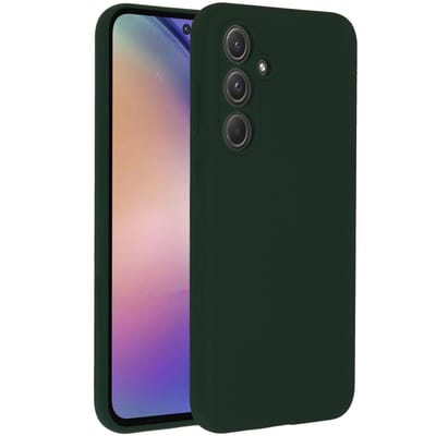 Accezz Hoesje - Geschikt voor Samsung Galaxy A55 (5G) - Liquid Silicone Backcover - Forest Green