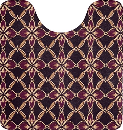 WC mat met uitsparing 55x60 cm - Antislip - Symmetrisch - Tegel - Burgundy - Toiletmat met uitsnijding - Vloermat - Douchemat - Toilet tapijt - Toiletmatten