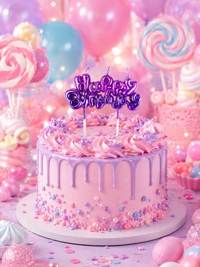 Candle Wisdom - Kaarsje Happy Birthday paars - Verjaardags cadeautje - Happy Birthday - Verjaardags Kaarsen Cadeau - Taart decoratie