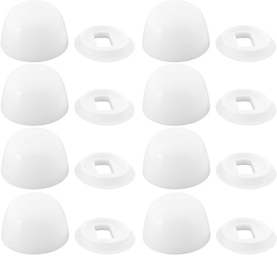 Cosensi- Toiletboutcaps Wit - 4 Paar - Kunststof - Afmeting 3,5x3,5x2 cm - Voor Verroeste Vloerbouten - Eenvoudige Installatie - Toiletboutdeksels