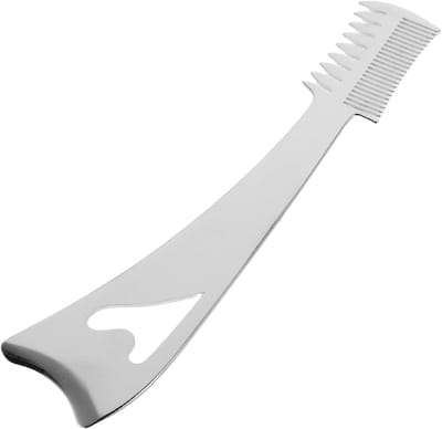 Wimperscheider Metaal - Wimperkam Kruller - Oogmake-up Verfijnen - Dubbelzijdig Ontwerp - 10 cm Lengte - Zilverkleurig