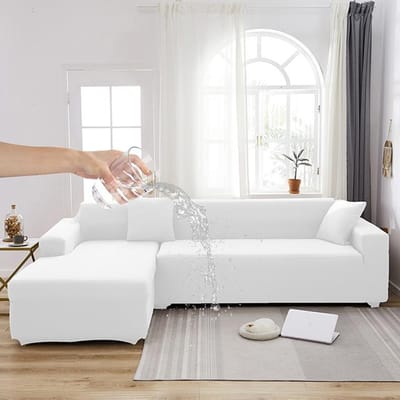 Waterdichte elastische bankhoezen voor woonkamer effen kleur bankhoes stretch bankhoes hoek L-vorm bank moet 2 stuks kopen 1 seater 90-140cm