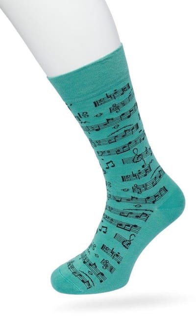 Bonnie Doon Heren Sokken met Muziek Print maat 40/46 Groen - Thema Sokken - Muzieknoten - Cadeau Sokken - Word je Happy en vrolijk van - Zacht Katoen met Gladde Teennaad - Comfortabel - Perfect Cadeau - Deep Sea Green - BT992132.210
