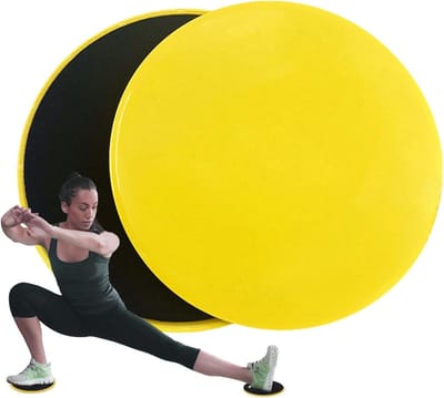 Oefen Glijders - Pilates Schuivers - Core Versterking - Tweezijdige Schijf - 17 cm Diameter - Geel