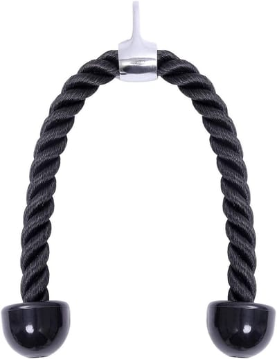 Heavy Duty Triceps Cable Attachment 70cm voor Fitness en Bodybuilding - Pull Down Rope Accessoire voor de Sportschool, Zwart