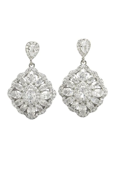 AVANT-GARDE PARIS Diva Collection Oorbellen - Cubic Zirconia Statement - 1 stuk - Zilver met Rhodium Plating