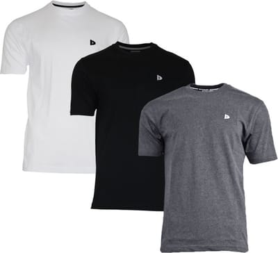 3-Pack Donnay - T-shirt (Vince) - Sportshirt - Heren - White/Black/Charcoal-marl (401) - maat S