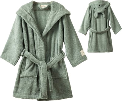 L&G - %100 Katoen kinderbadjas – Badjas Kinderen – Kinderbadjas meisjes - Badjas Kinderen Meisjes - Badjas Meisjes - Badjas kind - Kinderbadjas - kinder badjas - Groen - 110/116 - 5-6 jaar