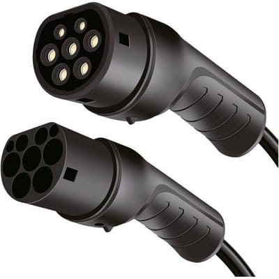 EV charging cable, Type 2, 3-phase, 32 A, 22 kW, with bag, 10 m