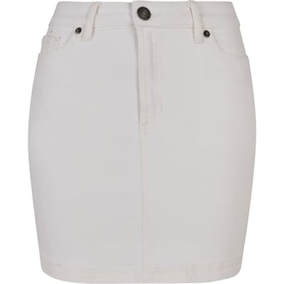 Urban Classics Ladies Organic Stretch Denim Mini Skirt Offwhite Raw Größe: 30 | Jeansröcke Outlet | Damen | Blau