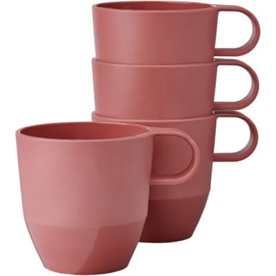 Mepal Mok Silueta 300 ml set 4 stuks - Vivid mauve - campingservies - buitenservies