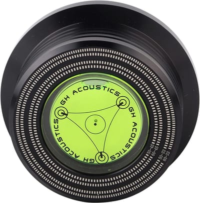 Platenstabilisator - Schijfstabilisator Klem - LP Geluid Verbeteren - Geïntegreerde Waterpas - 7mm Spindel Gat - Zwart