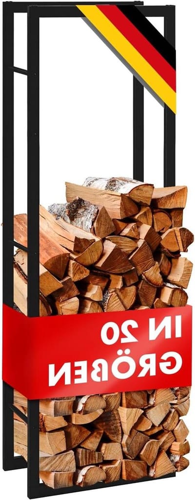 Brandhoutrek - Houtopslagrek Haardhout - Hout Opslaan - Roestvrij Weerbestendig Metaal - 100 x 25 x 100 cm - Kreta