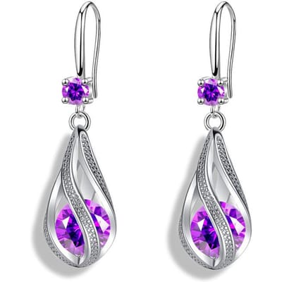 Fijne Nieuwe Sterling Luxe Kristal Zirkoon Oorbellen Bedels voor Vrouw Schattige Verloving Trouwsieraden Cadeau gray