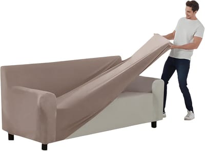 Stretch Fluweel Bankovertrek voor IKEA Ektorp - Antislip Hoekbankhoes Taupe