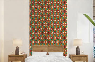 Behang - Fotobehang Design - Retro - Oranje - Abstract - Breedte 120 cm x hoogte 240 cm