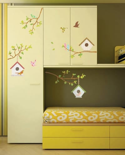 Decoratieve muurstickers: Takken en vogels